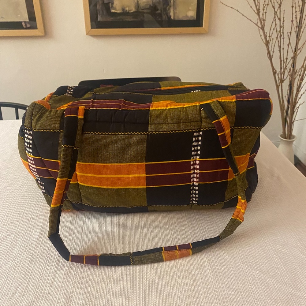 African print weekender bag